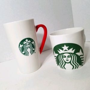 Starbucks 2 Classic Mermaid Logo Mugs